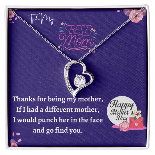 To My Best Mom Necklace from Daughter Son Mother Necklaces Jewelry Birthday Gifts for Mama, Birthday Gift For Mom, Mothers Day Gift, Mom Necklace For Women New Mom Gifts Birthday Christmas Gifts With Heartfelt Message & Lighted Box