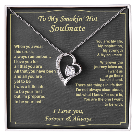 Gift For Your Soulmate - You Are My Inspiration - Love Knot - To My Wife Necklace - Valentines Day Gifts For Wife - Gold Woman Name Jewelry - Personalized Anniversary Gift for Wife - White Gold Pendant - Anniversary Jewelry for Her