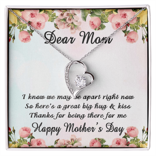 Dear Mom Happy Mother Gifts, Appreciation Mom Jewelry Necklace with Sentimental Message Card Present (To My Loving Mom, Forever Love Necklace), Mom Necklace Gifts for Women Birthday Gifts for Mama From Daughter Son
