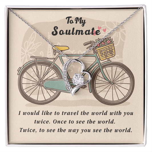 To My Soulmate Necklace Gifts - To My Queen - To My Wife Necklace Anniversary Gift For Wife - Romantic Gift for wife - Love knot Pendant Necklace