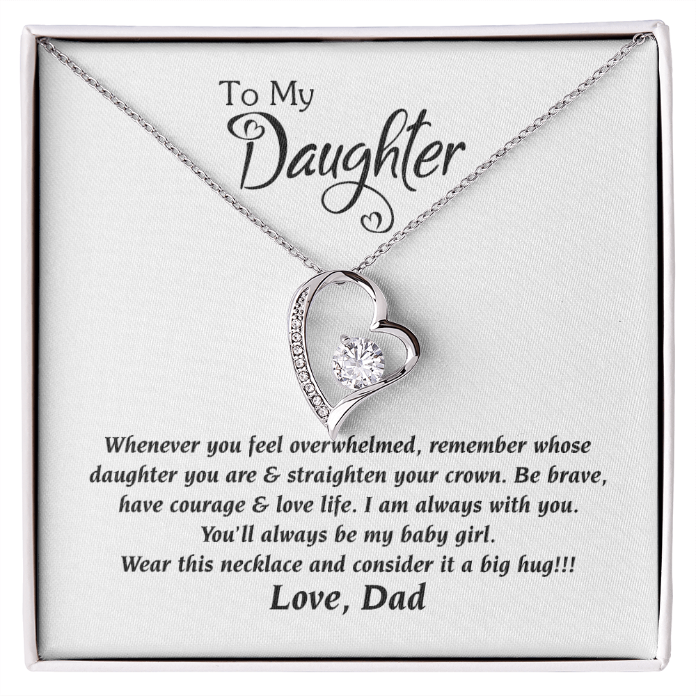 Daughter Necklace From Dad Forever Love Necklace, Sweet Gift for Daughter Birthday Jewelry Inspirational Quotes