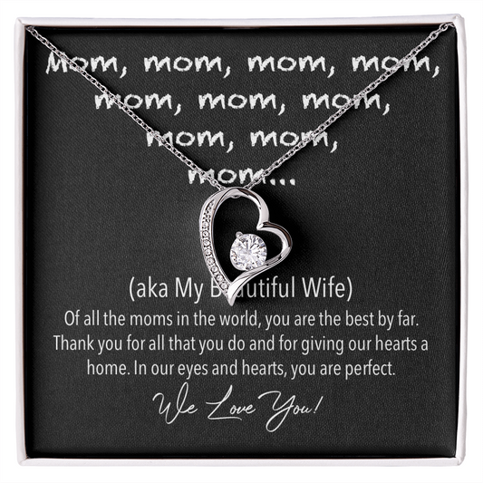 Mom Cute Memorable Mother's Day Gift - We Love You - Gift For My Wife - Romantic Wife Gift - Wife Birthday Surprise - To my Wife Necklace - Necklace with love message for wife