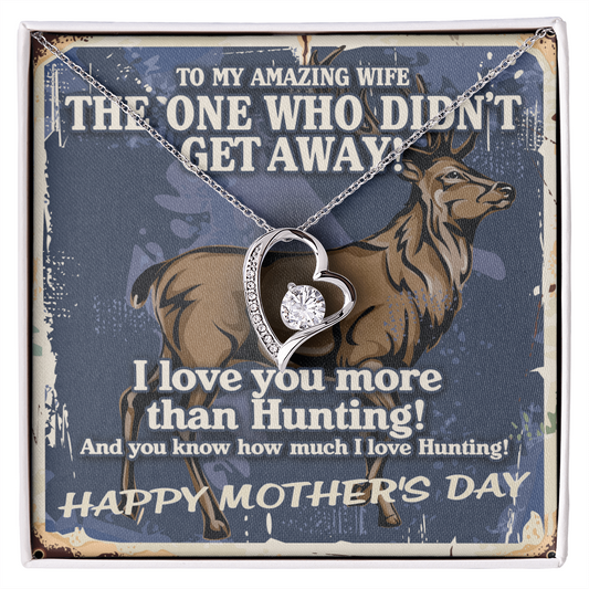 To My Amazing Wife - I love you more than hunting! - Wife Birthday Gift - Anniversary Gift For Wife from Husband - Necklace Gift for wife - To My Wife Necklace - Valentines Day Gifts For Wife