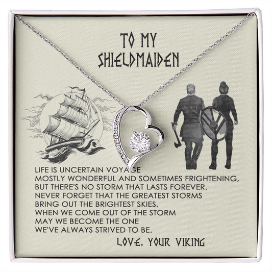 Premium Necklace for Your Beloved Shieldmaiden - From Viking - Love Your Viking - to My Wife Necklace With Message Card - Wife Gift From Husband Future Husband -anniversary Gift for Wife