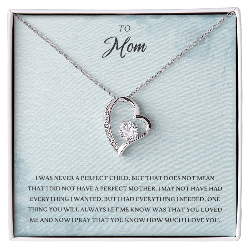 To Mom Forever Love Necklace Gift From Daughter Son, Christmas Birthday Present, 2026 Mothers Day Gift Ideas, Jewelry for Her, Motivational Card Necklace for Mommy