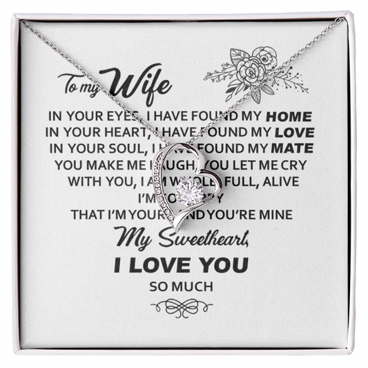 To My Wife - Heart Pendant Necklace - To My Wife Necklace With Message Card - Anniversary Gift For Wife - To My Wife Necklace - Husband Gift For Wife - Engagement Gift - Gift For Women - Birthday Gift