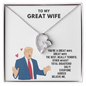 Love knot Pendant Necklace - Couple Necklace Set - Elegant Style Clavicle Necklace For Wife Girlfriend Valentine's Day - Message Card for wife