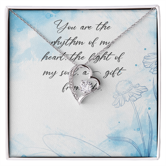 You Are The Rhythm Of My Heart - The Light Of My Soul - A Gift Of Life - Gift for wife - Anniversary Gift for her - Gift from Hubby - Gift for Spouse - Necklace from Husband - Best Necklace for her