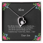 Mom Love Your Son Gifts, Mom Gifts Jewelry Mothers Anniversary Jewelry Gifts for Women Birthday Unique Necklace, Mom Necklace For Women New Mom Gifts Birthday Christmas Gifts With Heartfelt Message & Lighted Box