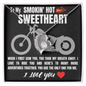 To My SMOKIN' HOT SWEETHEART I Love You - Biker - To My Beautiful Wife Necklace Boxed Jewellery - To My Wife Necklace With Message Card - Gift for Sweet Heart