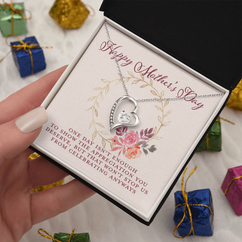 Mothers Day Gifts For Mom From Son Daughter Floral Necklace for Mommy, Motivational Card Jewelry Gift for Her, 2026 Christmas Birthday Present
