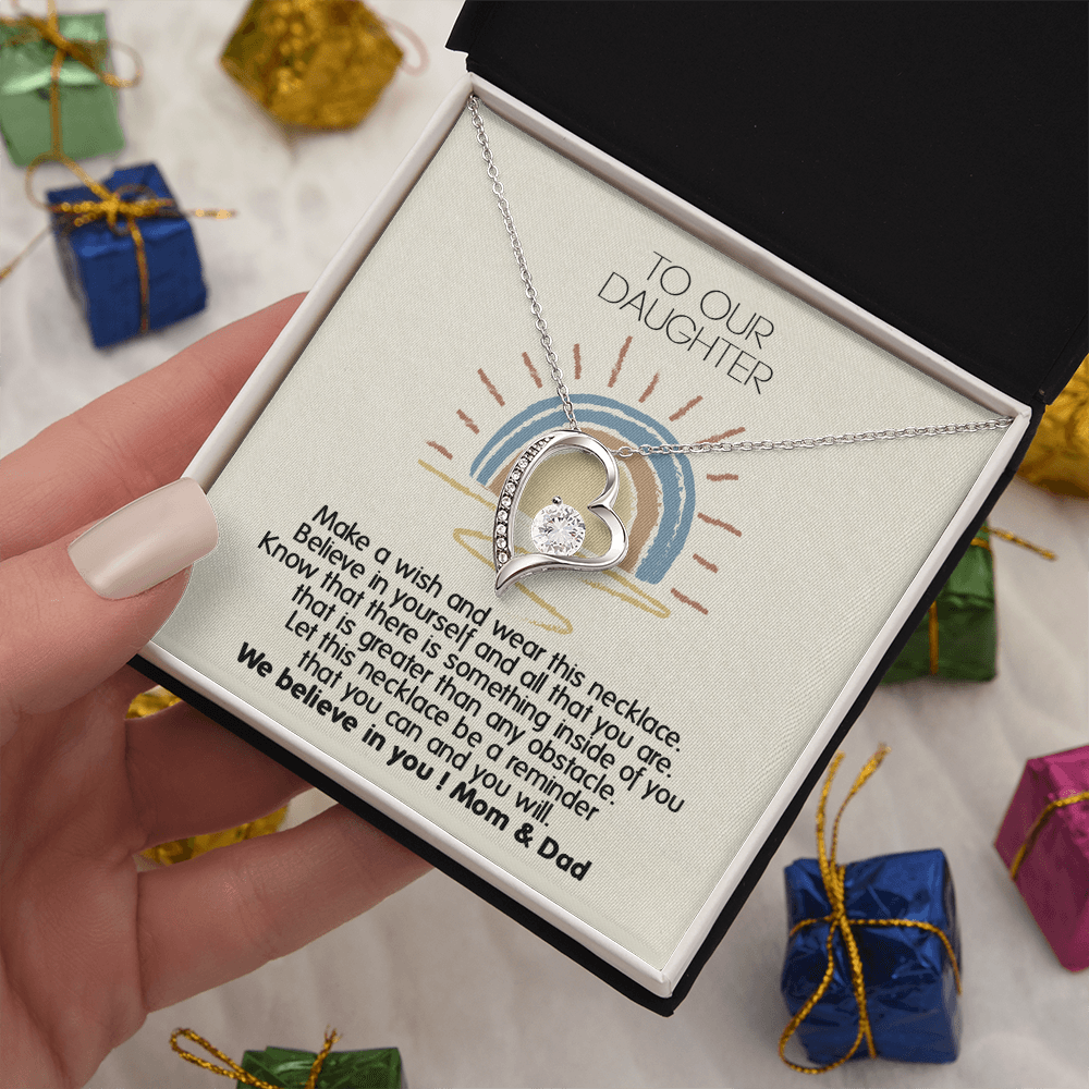 To Our Daughter Necklace From Mom With Heartfelt Message & Elegant Box Gifts From Dad, Beautiful Jewelry Gift On Graduation Birthday 2026