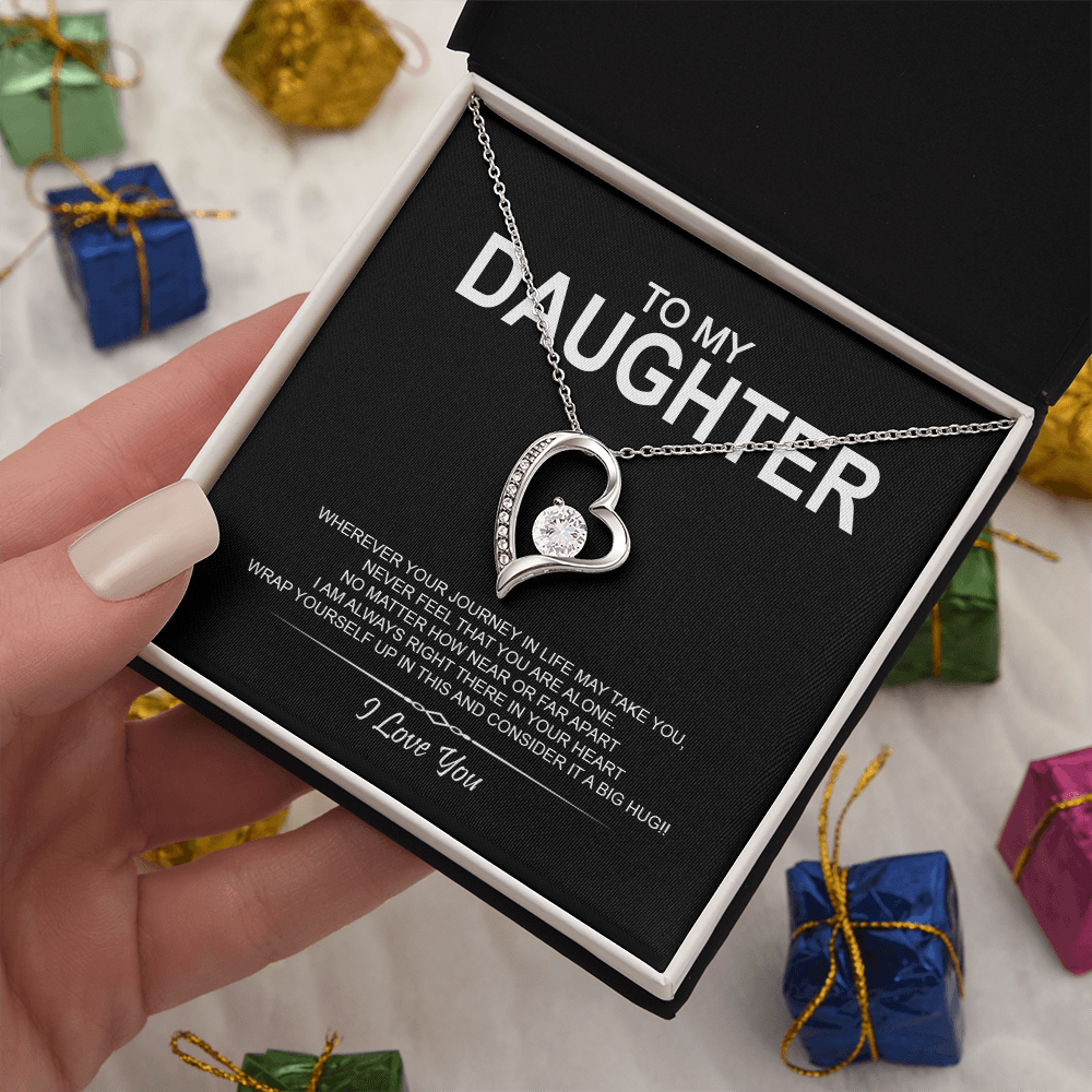 To My Daughter Meaningful Message Card Jewelry Gift for Daughter's Birthday 2026 or Graduation, Thoughtful for Her from Mom Dad Mama Papa Daddy Mommy, Elegant Necklaces with Sentimental Message