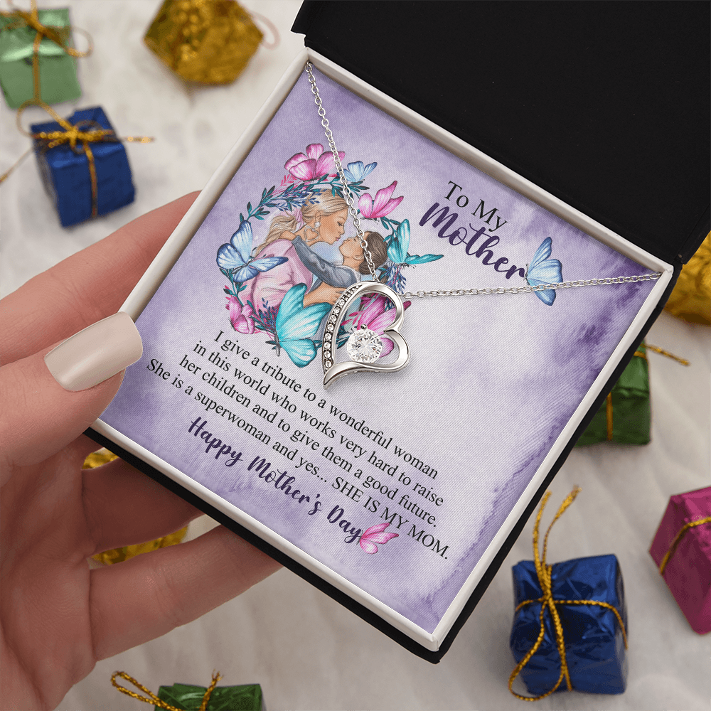 Mom Necklace Gift from Daughter, Birthday Gift Card Necklace From Son, Unique Personalized Gift for Mommy, Mothers Day Jewelry for Her