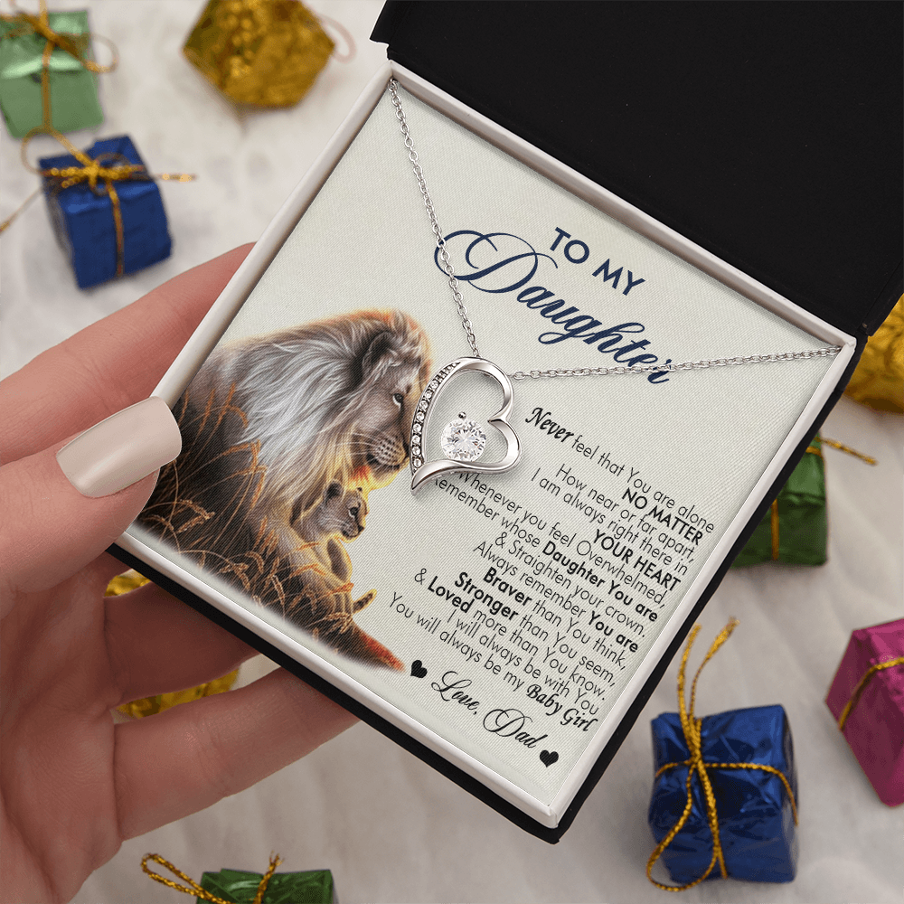 To My Daughter Necklace From Dad With Heartfelt Message, Girl Birthday Present From Daday, Jewelry Gifts for Her Christmas Gift Ideas 2026 Elegant Necklaces with Sentimental Message