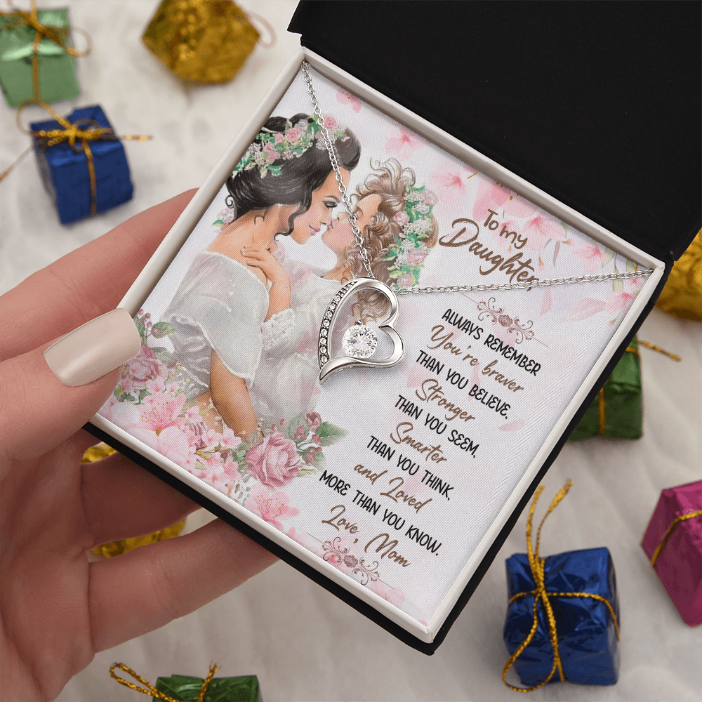 To My Daughter Forever Love Necklace, Birthday Christmas Gift for Daughter, meaningful Jewelry From Mom Parents