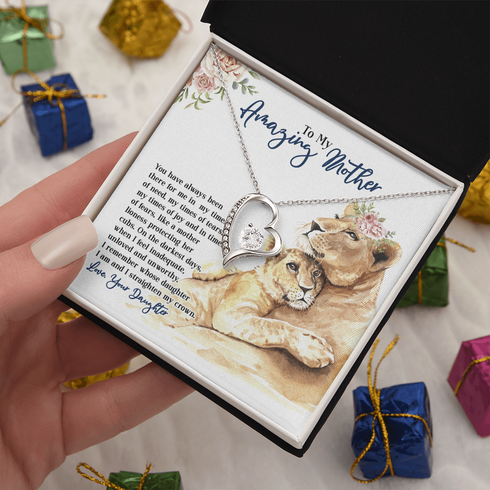 To My Amazing Mother, Mothers Day Gift Ideas, Jewelry for Her, Motivational Card Necklace for Wife From Daughter Christmas Birthday Present