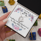 To My Lovely Mom Necklace Gift from Daughter, Birthday Gift Card Necklace From Son, Mothers Day Jewelry for Her Mommy Christmas Floral