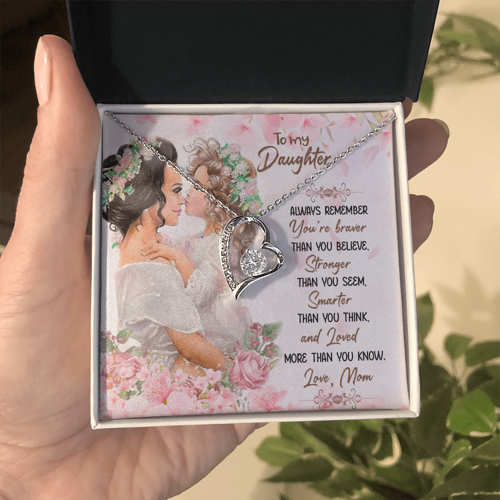 To My Daughter Forever Love Necklace, Birthday Christmas Gift for Daughter, meaningful Jewelry From Mom Parents
