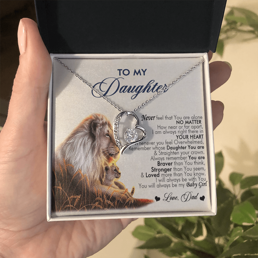 To My Daughter Necklace From Dad With Heartfelt Message, Girl Birthday Present From Daday, Jewelry Gifts for Her Christmas Gift Ideas 2026 Elegant Necklaces with Sentimental Message