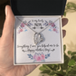 To My Lovely Mom Necklace Gift from Daughter, Birthday Gift Card Necklace From Son, Mothers Day Jewelry for Her Mommy Christmas Floral
