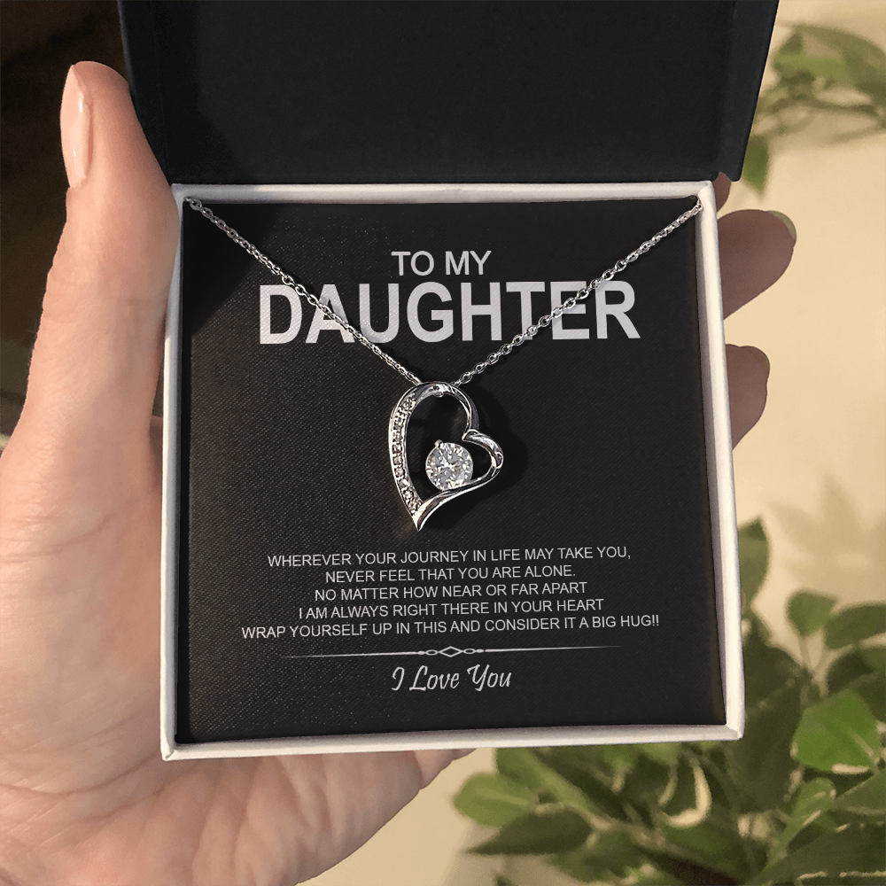 To My Daughter Meaningful Message Card Jewelry Gift for Daughter's Birthday 2026 or Graduation, Thoughtful for Her from Mom Dad Mama Papa Daddy Mommy, Elegant Necklaces with Sentimental Message