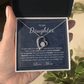To My Daughter Necklace From Best Mom With Heartfelt Message, Daughter Birthday Present From Mama, Jewelry Gifts For Graduation for Her From Mom or Daddy, 14K Pendant Forever Love Necklace