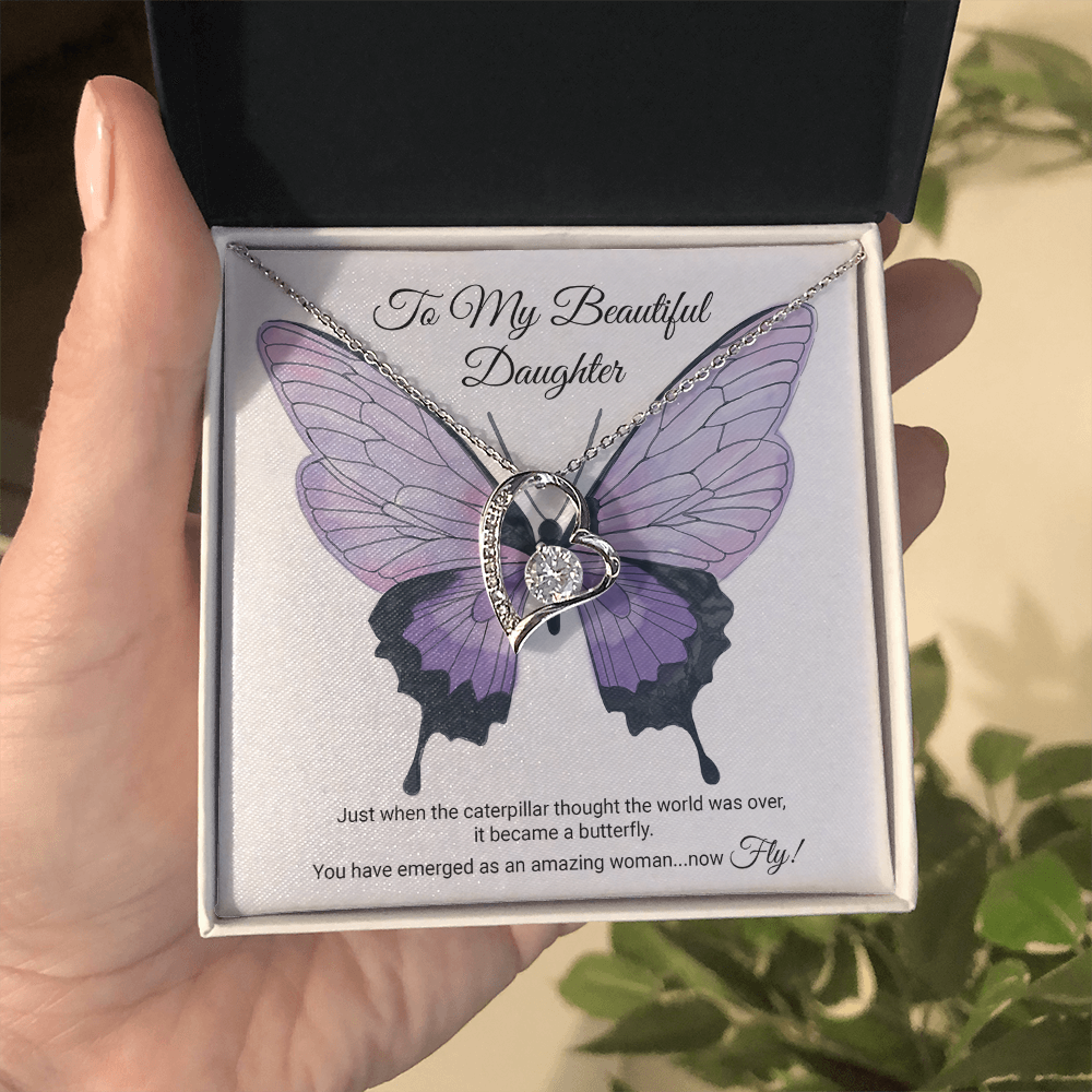 To My Daughter Meaningful Message Card Jewelry Gift for Daughter's Birthday 2026 or Graduation, Thoughtful for Her from Mom, Elegant Necklaces with Sentimental Message