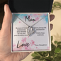 Mom Necklace, Mother Necklace, Jewelry for Mom, Birthday Gifts for Mom, Gift from Daughter, Mother's Day Gift, Gifts for Women, Mother Gifts, Appreciation Mom Jewelry Necklace with Sentimental Message Card Present (To My Loving Mom, Forever Love Necklace)