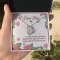 Dear Mom I Love You So Much Necklace, Mother Gifts, Appreciation Mom Jewelry Necklace with Sentimental Message Card Present (To My Loving Mom, Forever Love Necklace)