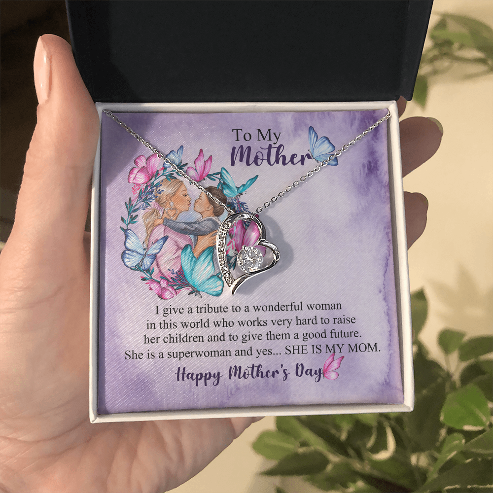 Mom Necklace Gift from Daughter, Birthday Gift Card Necklace From Son, Unique Personalized Gift for Mommy, Mothers Day Jewelry for Her