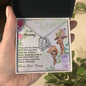 To My Mommy From Your Tummy Ryan Giraffe - To My Mom Necklace - Mother's Day Gift -  Love Message Gift for Mother -  14K White Gold 18K Yellow Gold Plating Saying Birthday Heart Necklace
