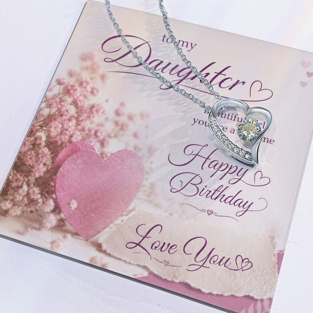To My Daughter Birthday Gift – Beautiful Girl, You Are Awesome | Heartfelt Happy Birthday Gift | Daughter Birthday Gift – Romantic Pink Floral Happy Birthday Design | Love You