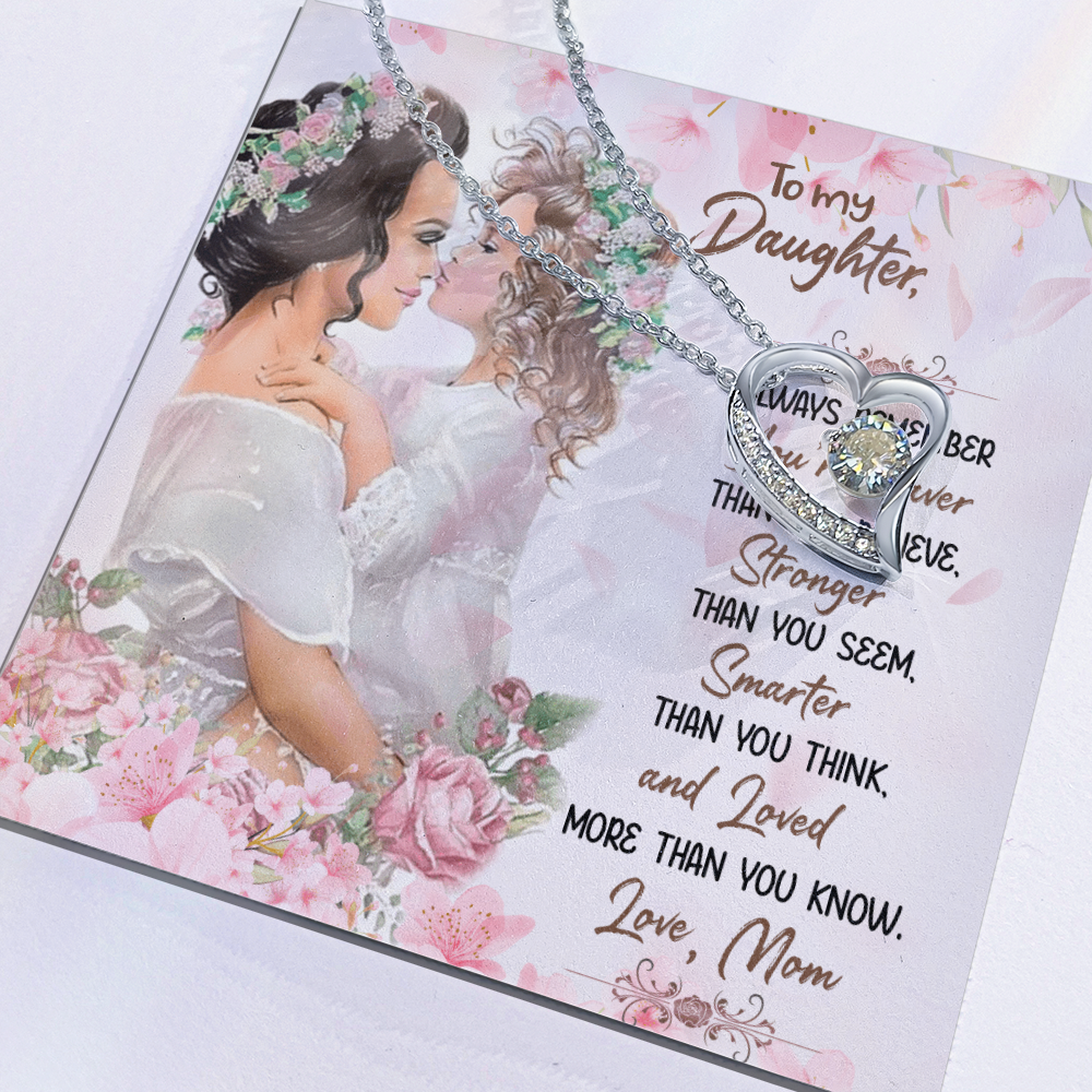 To My Daughter Forever Love Necklace, Birthday Christmas Gift for Daughter, meaningful Jewelry From Mom Parents