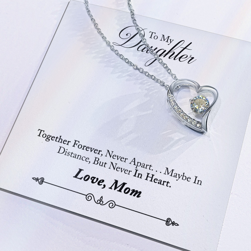 To My Daughter Meaningful Message Card Jewelry Gift for Daughter's Birthday 2026 or Graduation, Thoughtful for Her from Mom, Elegant Necklaces with Sentimental Message