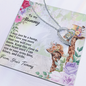 To My Mommy From Your Tummy Ryan Giraffe - To My Mom Necklace - Mother's Day Gift -  Love Message Gift for Mother -  14K White Gold 18K Yellow Gold Plating Saying Birthday Heart Necklace