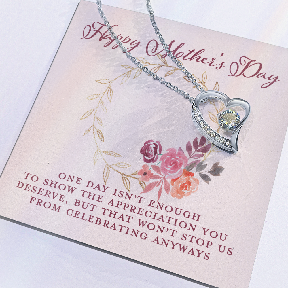 Mothers Day Gifts For Mom From Son Daughter Floral Necklace for Mommy, Motivational Card Jewelry Gift for Her, 2026 Christmas Birthday Present