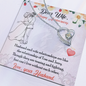 Dear Wife Happy Anniversary - Double Hearts - Love Your Husband, White Gold Name Necklace, anniversary necklace for wife, Anniversary Gift For Wife from Husband, Romantic Neckless for wifey