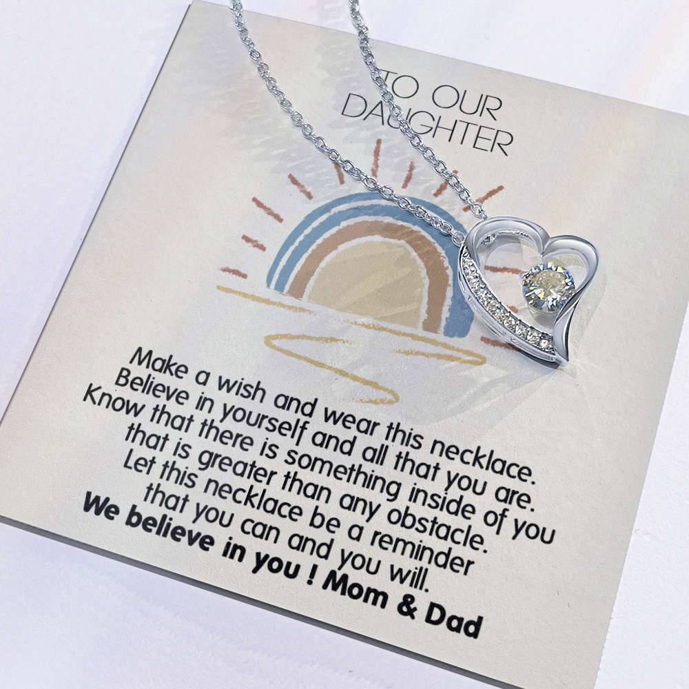 To Our Daughter Necklace From Mom With Heartfelt Message & Elegant Box Gifts From Dad, Beautiful Jewelry Gift On Graduation Birthday 2026