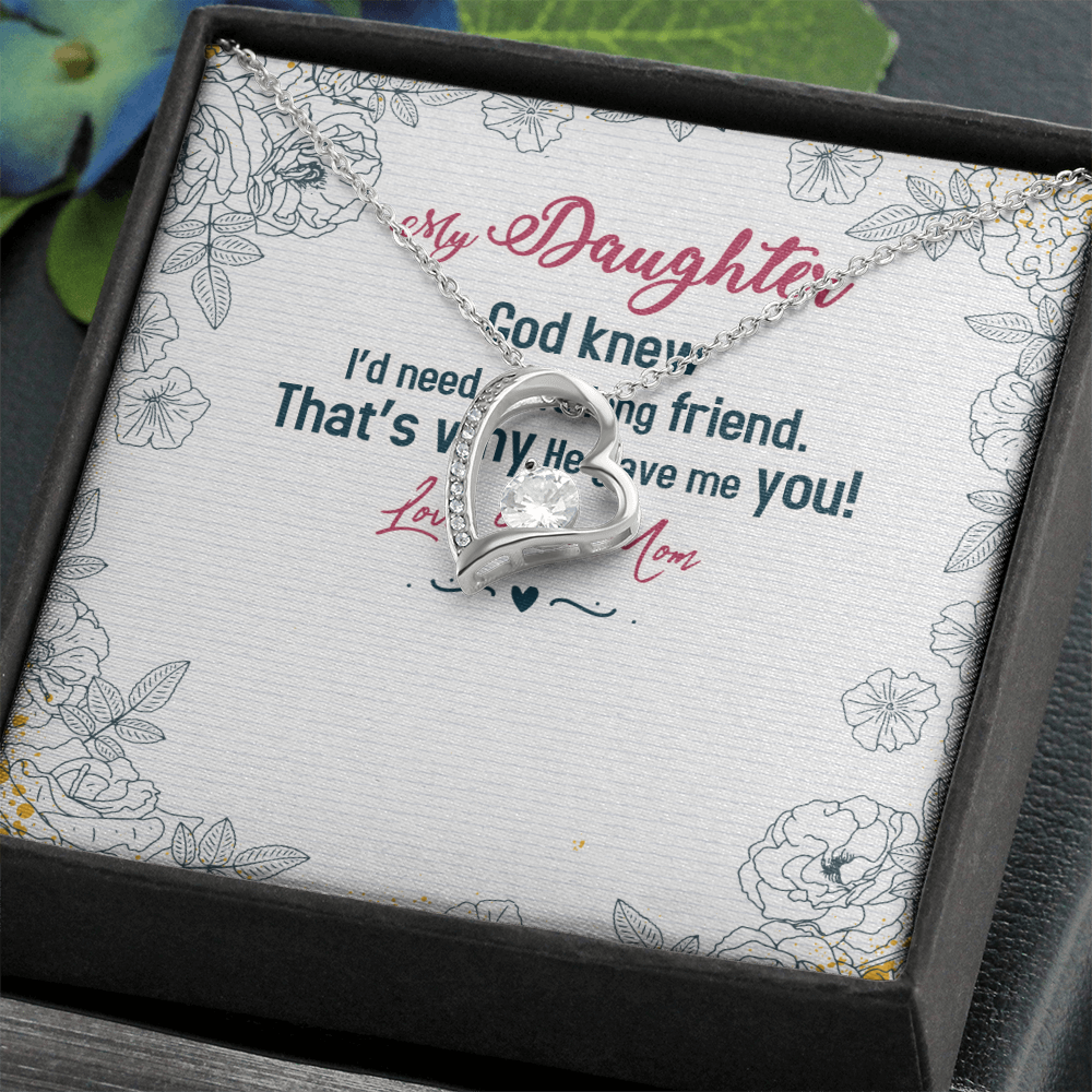 Daughter Necklace From Dad Mom – Forever Love Necklace – Sweet Gift for Daughter Birthday Graduation