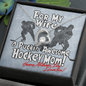 Puckin' Awesome Hockey Mom - Happy Mothers Day - I Love You! - White Gold Name Necklace - to My Wife Necklace - Valentines Day Gifts for Wife - Customize Couple Necklace - Valentine's Day Gift