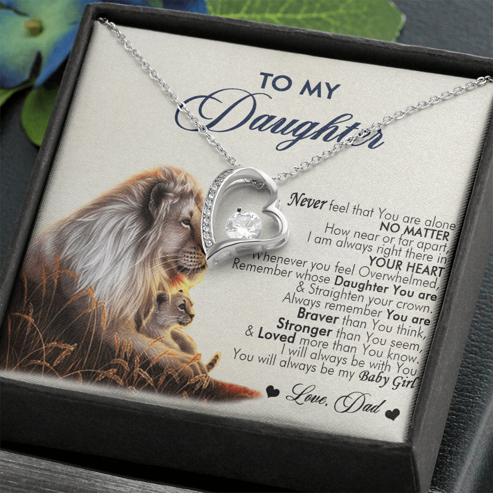 To My Daughter Necklace From Dad With Heartfelt Message, Girl Birthday Present From Daday, Jewelry Gifts for Her Christmas Gift Ideas 2026 Elegant Necklaces with Sentimental Message