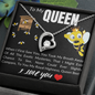 To My Queen - Forever Love Necklace - To My Queen bee - To My Wife Necklace Anniversary Gift For Wife - Birthday Gift For Wife - Gift For Wife - Necklace For Wife - I  love you