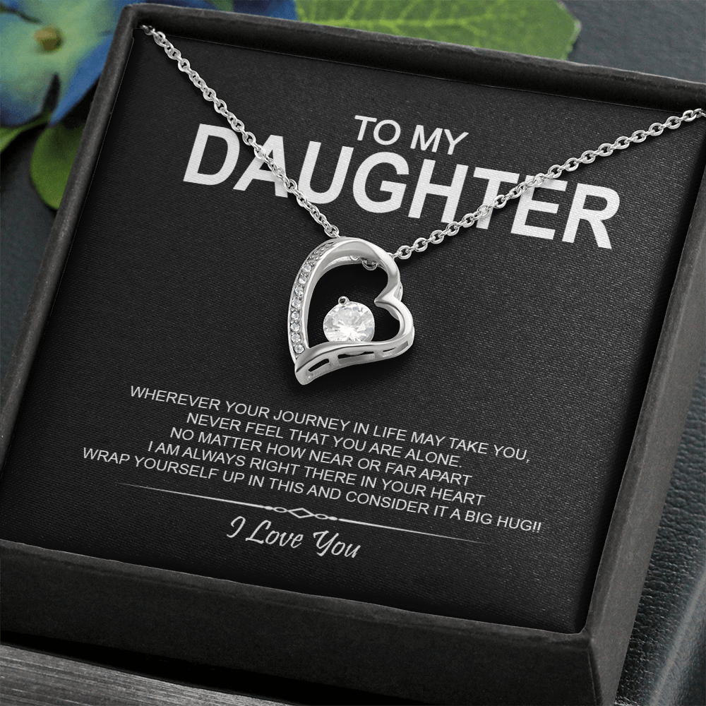 To My Daughter Meaningful Message Card Jewelry Gift for Daughter's Birthday 2026 or Graduation, Thoughtful for Her from Mom Dad Mama Papa Daddy Mommy, Elegant Necklaces with Sentimental Message