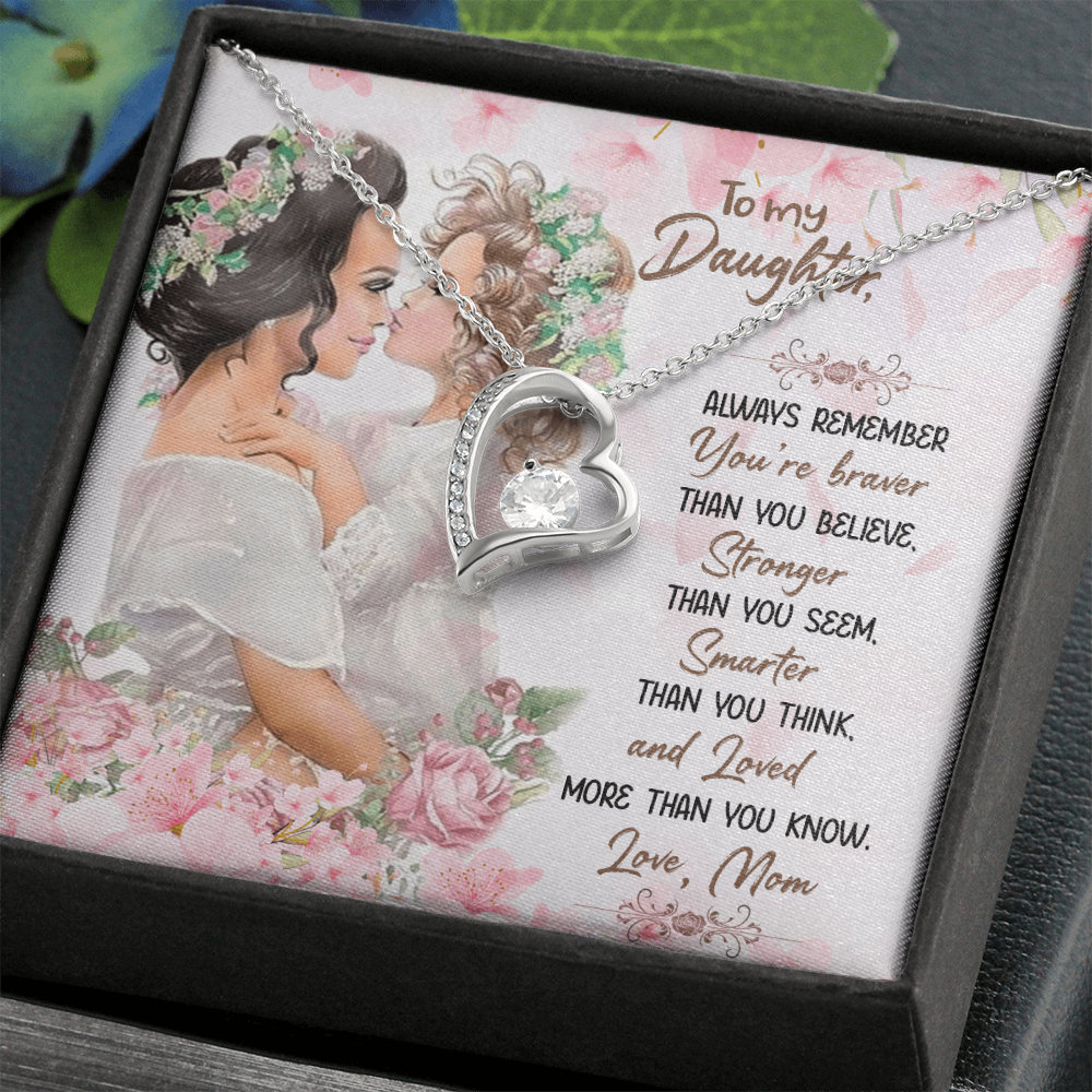 To My Daughter Forever Love Necklace, Birthday Christmas Gift for Daughter, meaningful Jewelry From Mom Parents
