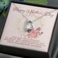 Mothers Day Gifts For Mom From Son Daughter Floral Necklace for Mommy, Motivational Card Jewelry Gift for Her, 2026 Christmas Birthday Present