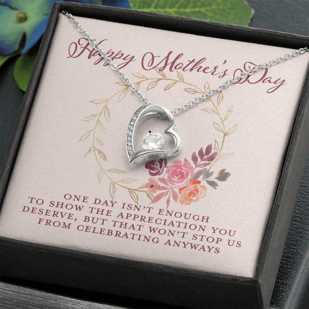 Mothers Day Gifts For Mom From Son Daughter Floral Necklace for Mommy, Motivational Card Jewelry Gift for Her, 2026 Christmas Birthday Present