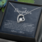 To My Daughter Necklace From Best Mom With Heartfelt Message, Daughter Birthday Present From Mama, Jewelry Gifts For Graduation for Her From Mom or Daddy, 14K Pendant Forever Love Necklace