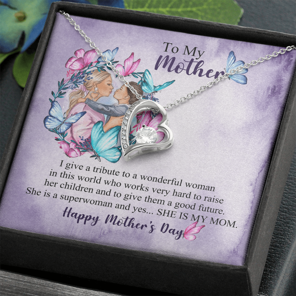 Mom Necklace Gift from Daughter, Birthday Gift Card Necklace From Son, Unique Personalized Gift for Mommy, Mothers Day Jewelry for Her