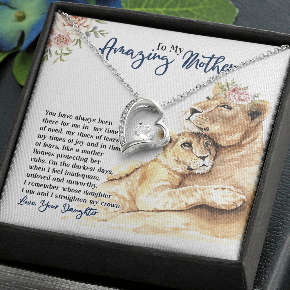To My Amazing Mother, Mothers Day Gift Ideas, Jewelry for Her, Motivational Card Necklace for Wife From Daughter Christmas Birthday Present